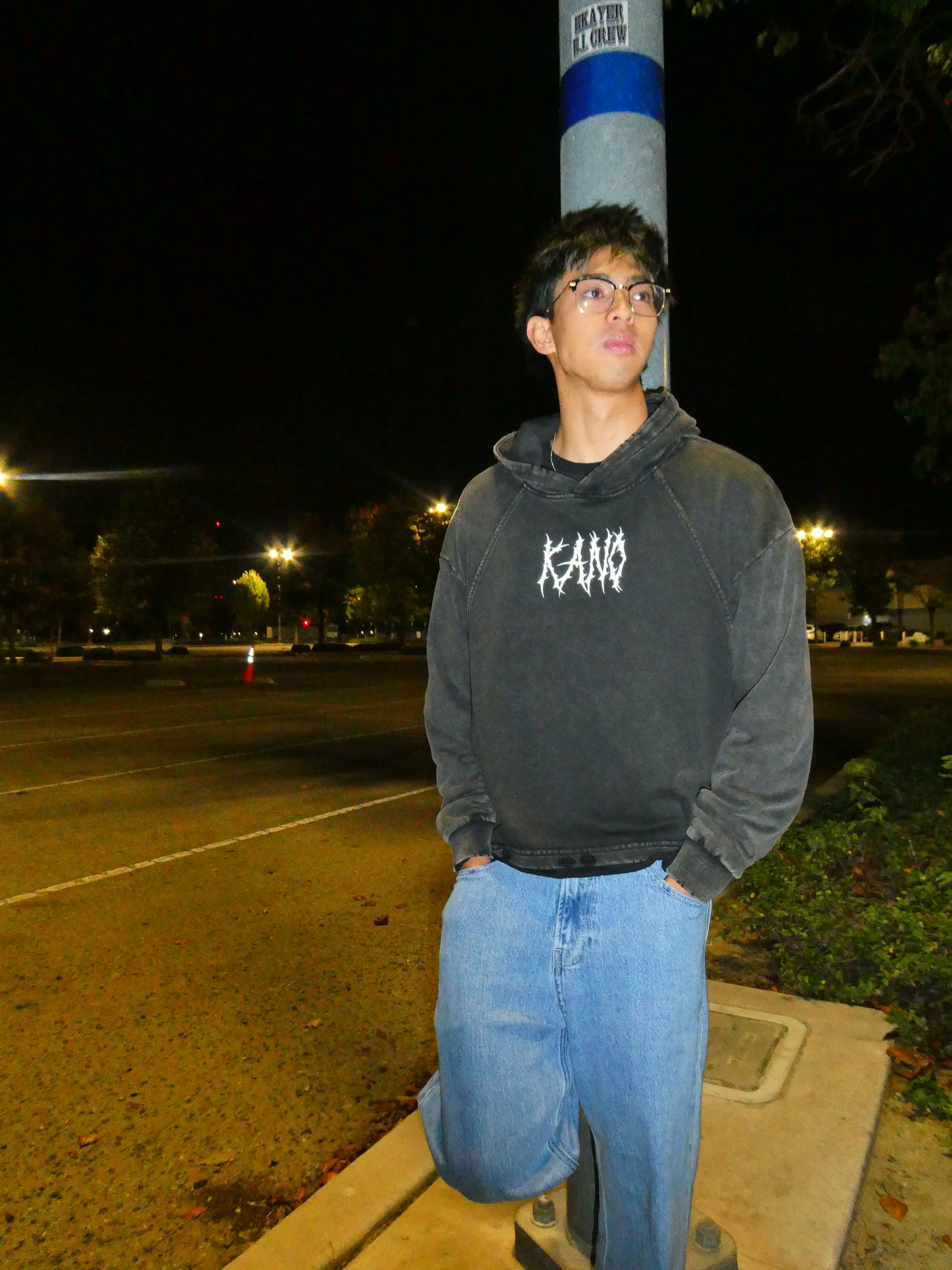 Vintage Washed Frayed-Hem Hoodie